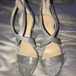 Silver sparkle heels
